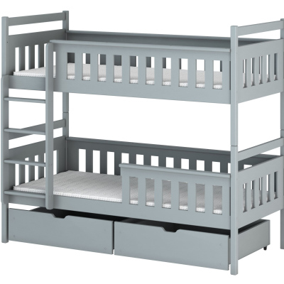 Detská posteľ so šuplíkmi ANDREA - 80x200, šedá