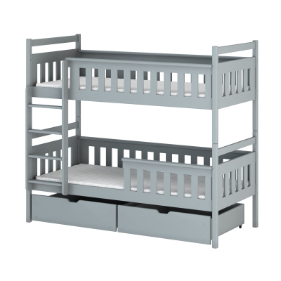 Detská posteľ so šuplíkmi ANDREA - 80x200, šedá