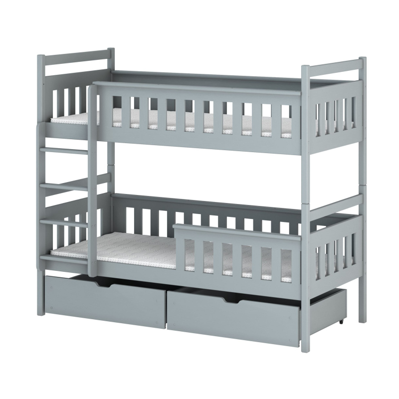 Detská posteľ so šuplíkmi ANDREA - 90x200, šedá