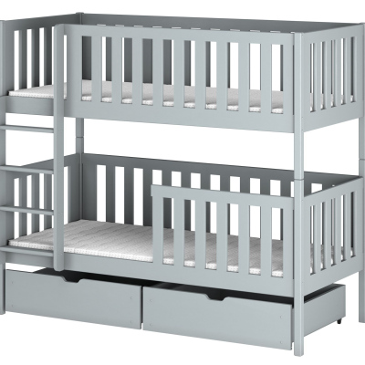 Poschodová posteľ s úložným priestorom LILI - 80x160, šedá