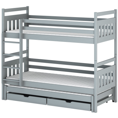 Detská posteľ s prístelkou SERENA - 80x160, šedá