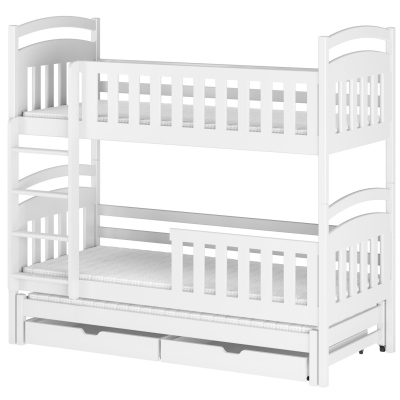 Poschodová posteľ so zásuvkami NEFELI - 80x160, biela