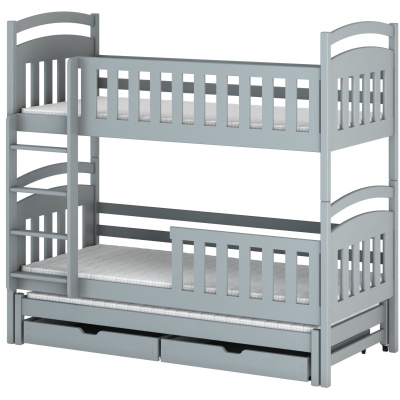 Poschodová posteľ so zásuvkami 80x180 NEFELI - svetlo šedá