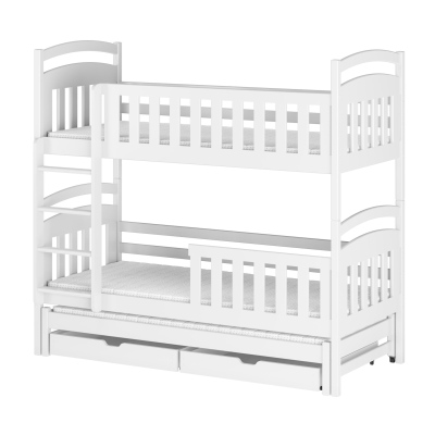 Poschodová posteľ so zásuvkami NEFELI - 80x200, biela