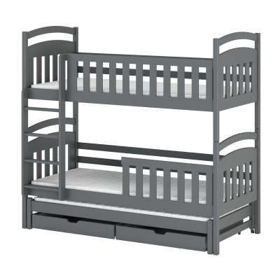 Poschodová posteľ so zásuvkami 90x190 NEFELI - šedá