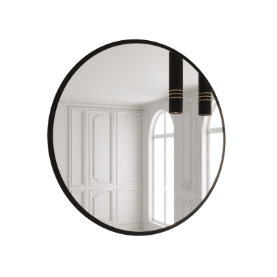 Okrúhle zrkadlo ZENOBIE 90 cm - čierny mat