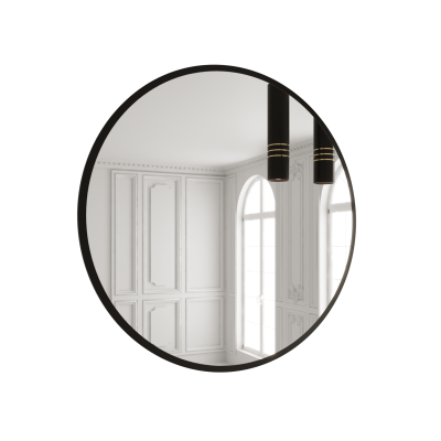 Okrúhle zrkadlo ZENOBIE 90 cm - čierny mat