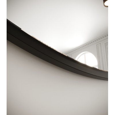 Okrúhle zrkadlo ZENOBIE 90 cm - čierny mat