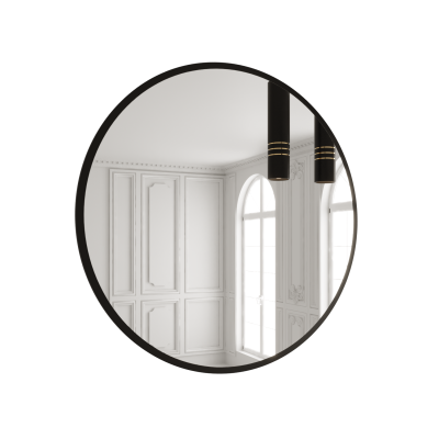 Okrúhle zrkadlo ZENOBIE 80 cm - čierny mat