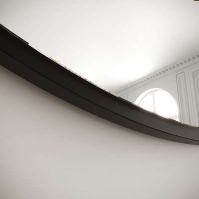 Okrúhle zrkadlo ZENOBIE 80 cm - čierny mat