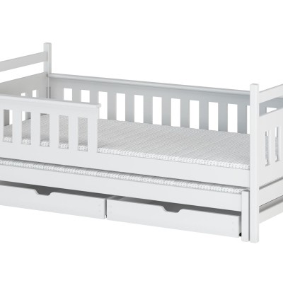 Detská posteľ so zásuvkami 90x200 MATYLDA - biela