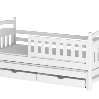 Detská posteľ pre 2 so zásuvkami GABINA - 80x160, biela