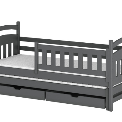 Detská posteľ pre 2 so zásuvkami GABINA - 80x160, grafit