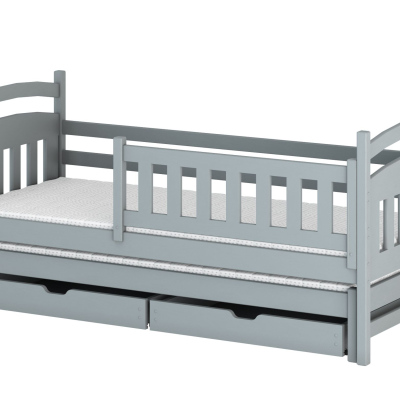 Detská posteľ pre 2 so zásuvkami GABINA - 80x160, šedá