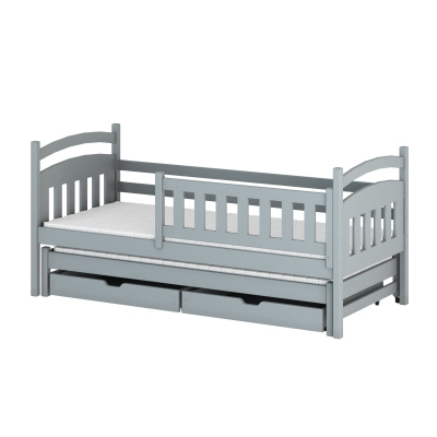 Detská posteľ pre 2 so zásuvkami GABINA - 80x160, šedá