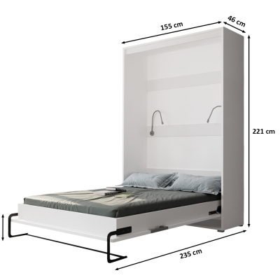Praktická výklopná posteľ HAZEL 140 - biela / old style