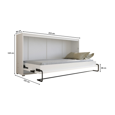 Horizontálna výklopná posteľ HAZEL 90 - biela / old style