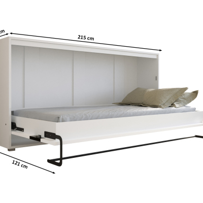 Horizontálna výklopná posteľ HAZEL 90 - biela / dub artisan