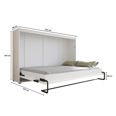 Horizontálna výklopná posteľ HAZEL 120 - biela / dub artisan