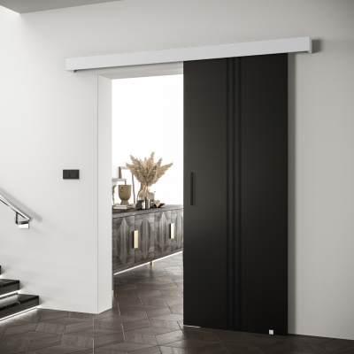 Posuvné dvere s čiernymi úchytmi SALOME 5 - čierne / biele