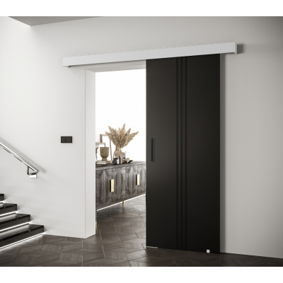 Posuvné dvere s čiernymi úchytmi SALOME 5 - čierne / biele