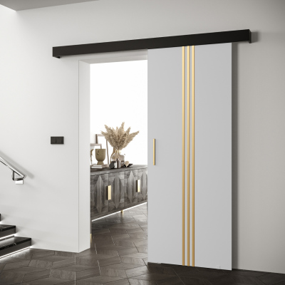 Posuvné dvere so zlatými úchytmi SALOME 5 - biele / čierne