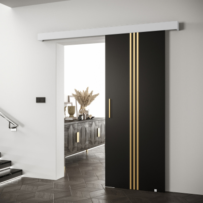 Posuvné dvere so zlatými úchytmi SALOME 5 - čierne / biele