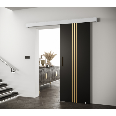 Posuvné dvere so zlatými úchytmi SALOME 5 - čierne / biele