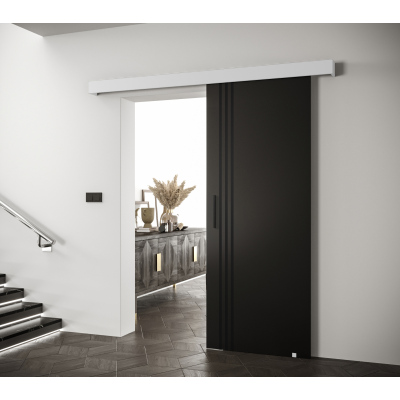 Posuvné dvere s čiernymi úchytmi SALOME 6 - čierne / biele