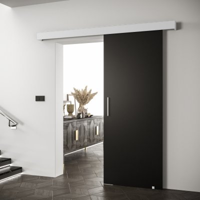 Posuvné dvere so strieborným úchytom SALOME 1 - čierne / biele