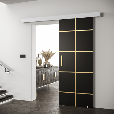 Posuvné dvere so zlatými úchytmi SALOME 3 - čierne / biele
