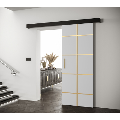 Posuvné dvere so zlatými úchytmi SALOME 3 - biele / čierne
