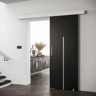 Posuvné dvere so striebornými úchytmi SALOME 10 - čierne / biele