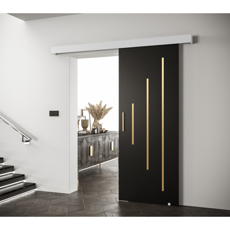 Posuvné dvere so zlatým úchytom SALOME 11 - čierne / biele