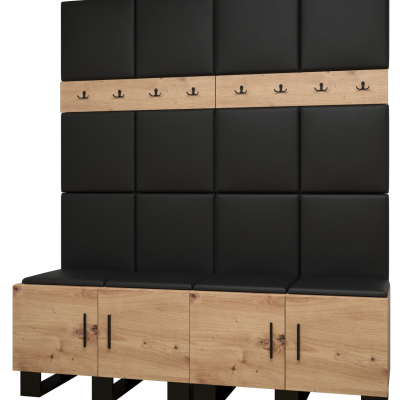 Predsieňová zostava RUMIE 3 - dub artisan, čierne panely