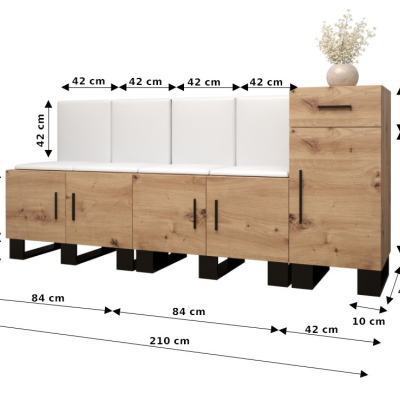 Predsieňová zostava RUMIE 17 - dub artisan, čierne panely