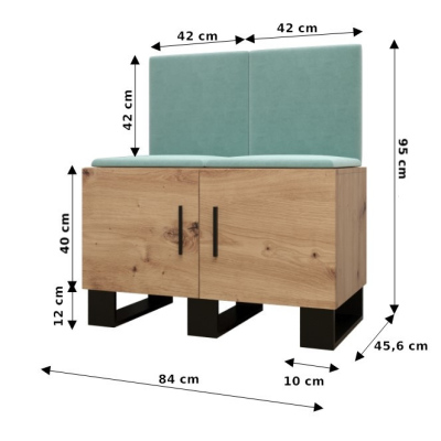 Predsieňová zostava RUMIE 19 - dub artisan, mätové panely