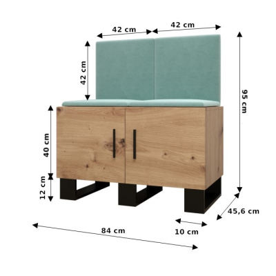 Predsieňová zostava RUMIE 19 - dub artisan, biele panely z ekokože