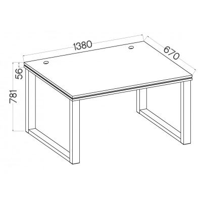 Kancelársky stôl MABAKA 2 - šedý