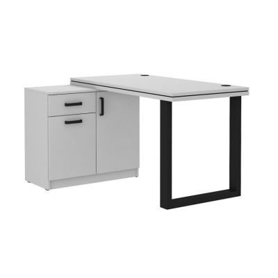 Písací stôl so skrinkou MABAKA 2 - šedý