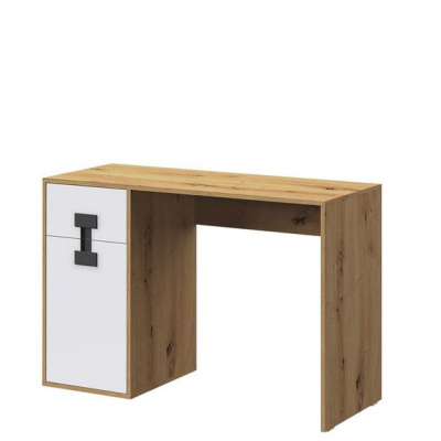 Písací stôl BASHIRA - dub / biely
