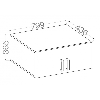 Nadstavec nad šatníkovú skriňu MABAKA - šírka 80 cm, dub artisan / šedá