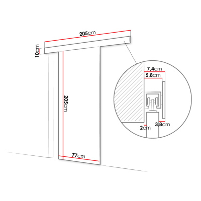 Posuvné dvere MIRAN 1 - 70 cm, biele