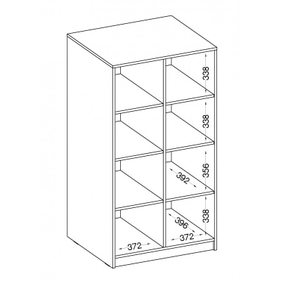 Dvojdverová skriňa MABAKA - šírka 80 cm, šedá