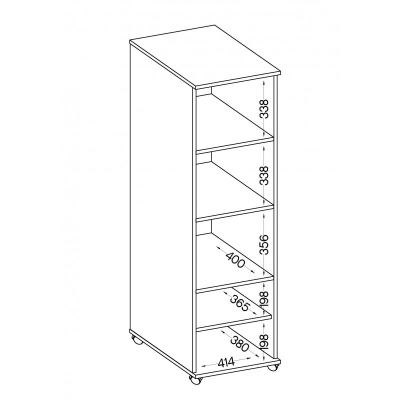Regál na kolieskach MABAKA - dub artisan