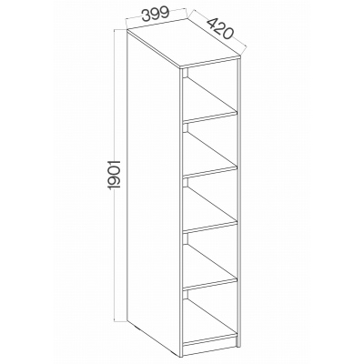 Úzky regál MABAKA - dub artisan