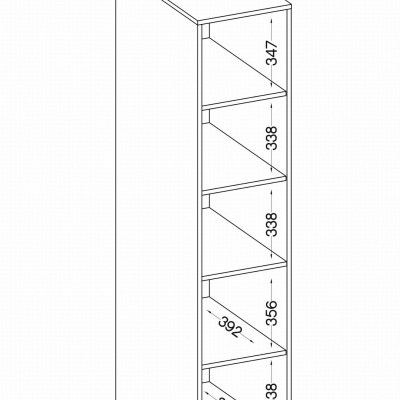 Úzky regál MABAKA - dub artisan