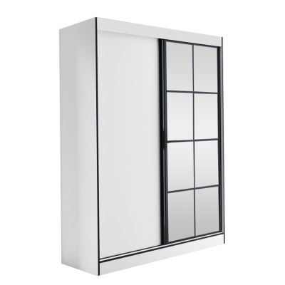 Šatníková skriňa so zrkadlom 150 cm HONG 2 - dub artisan / čierna
