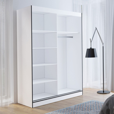 Šatníková skriňa so zrkadlom 150 cm HONG 2 - dub artisan / čierna