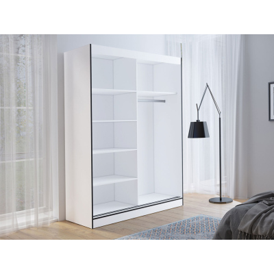 Šatníková skriňa so zrkadlom 150 cm HONG 2 - dub artisan / čierna
